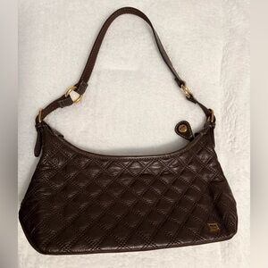 The Sak Brown Leather Shoulder Bag/Purse with Gold Hardware